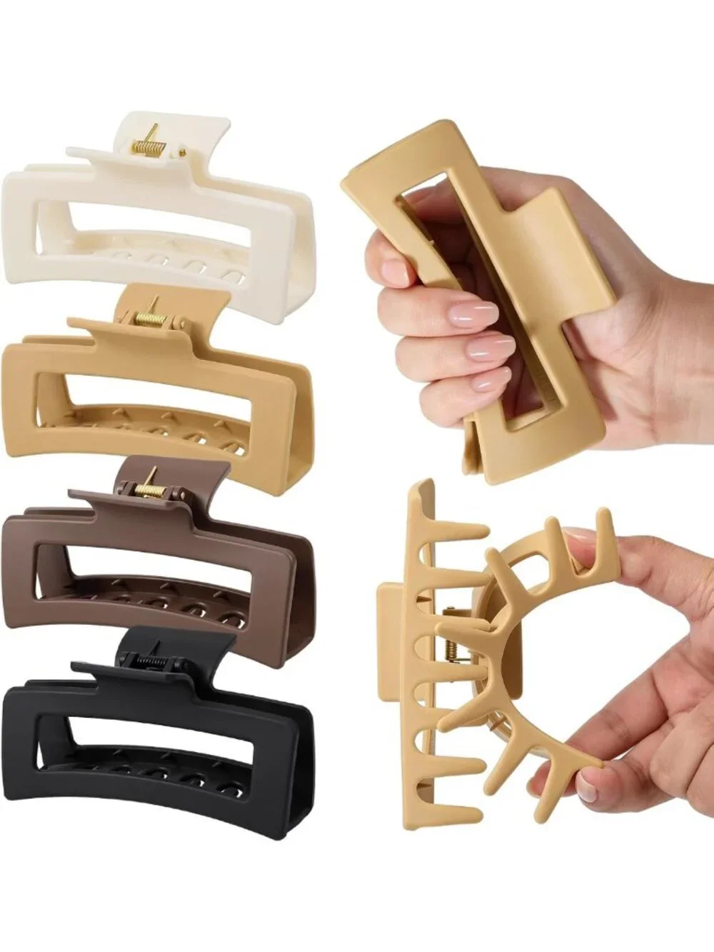 4Pcs Extra Large Silicone Cloud Soft Claw Clips for Thick Curly Hair - Jumbo